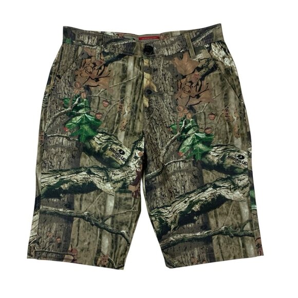 Mossy Oak 28 Camo Print Outdoor Hunting Shorts Real Tree Mid Rise Utility - Picture 1 of 3